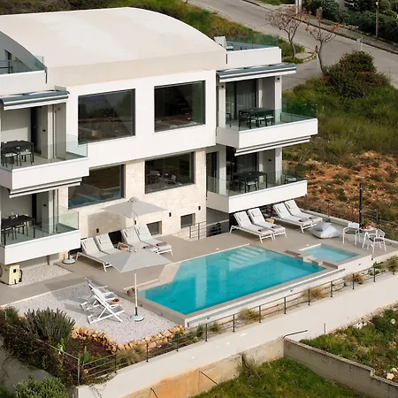 Pachnes Luxury - Heated Pool, Sea View Lägenhet Kounoupidhianá